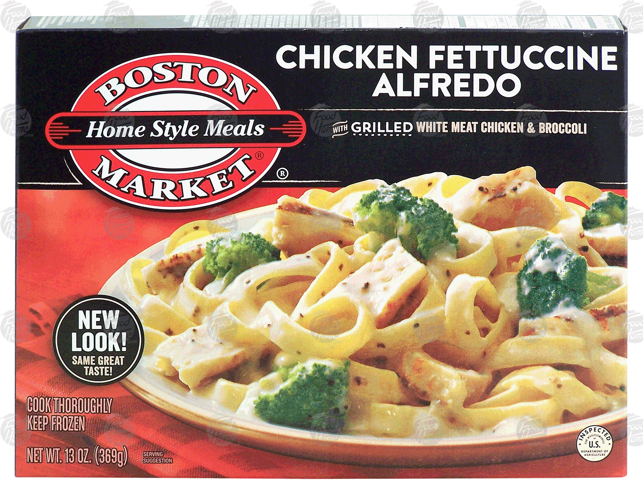 Boston Market Home Style Meals chicken fettuccine alfredo, with grilled white meat chicken & broccoli Full-Size Picture